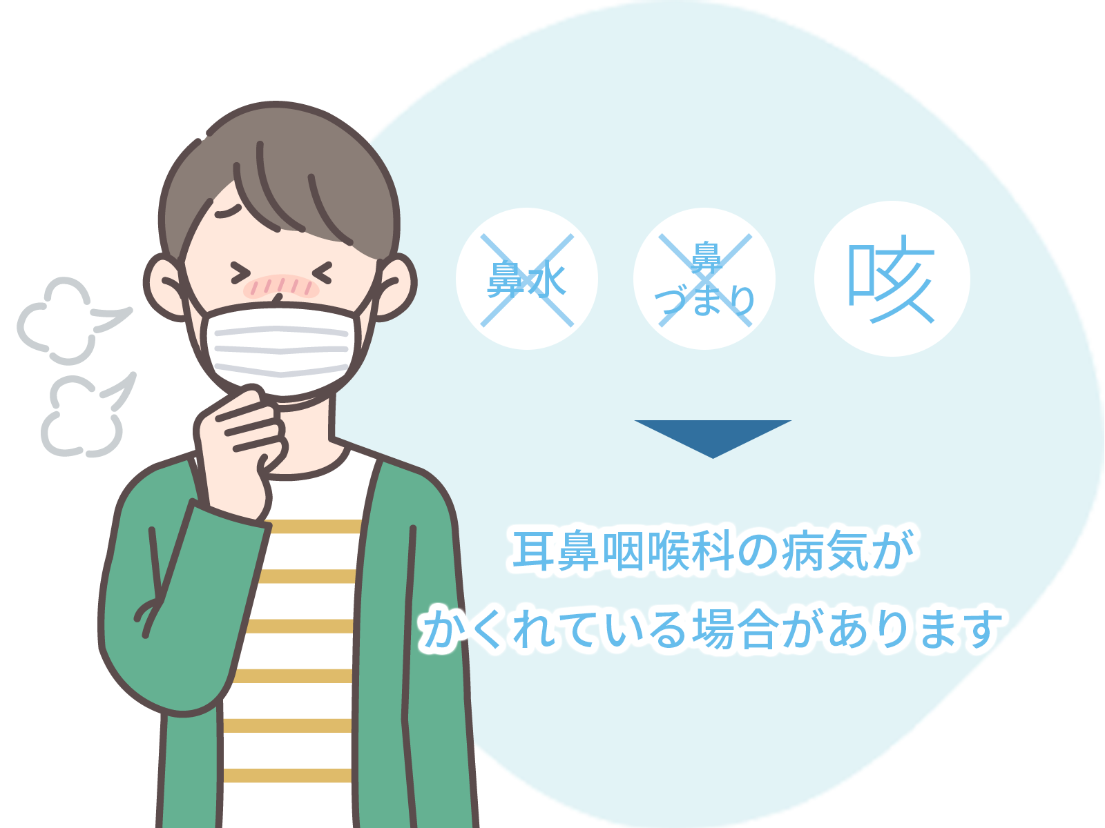 咳をする男性のイラスト
